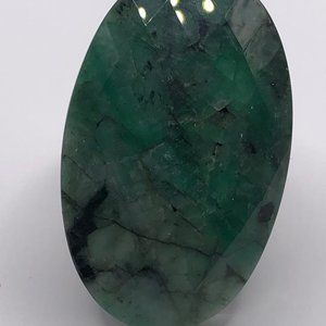 Raw Emerald Ring in Sterling Silver.  Size 6